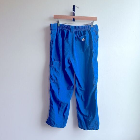 Men’s Carhartt Royal Blue Scrub Pants Textured Cargo Small Short - Picture 6 of 8